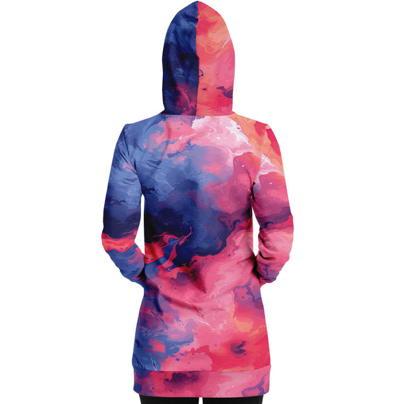 Quantum Tides Hoodie Dress - Vaporwave Clothing - Aesthetic Clothing