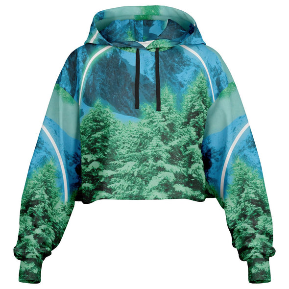 Minty Wonderland Cropped Hoodie - Vaporwave Clothing - Aesthetic Clothing