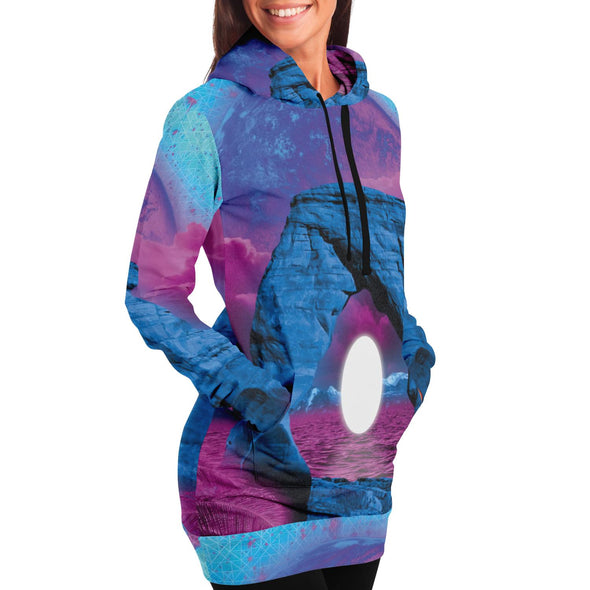 The Visitor Hoodie Dress - Vaporwave Clothing - Aesthetic Clothing