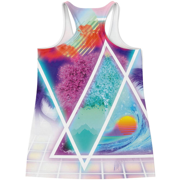 Dimensions Collide Racerback Tank Top - Vaporwave Clothing - Aesthetic Clothing