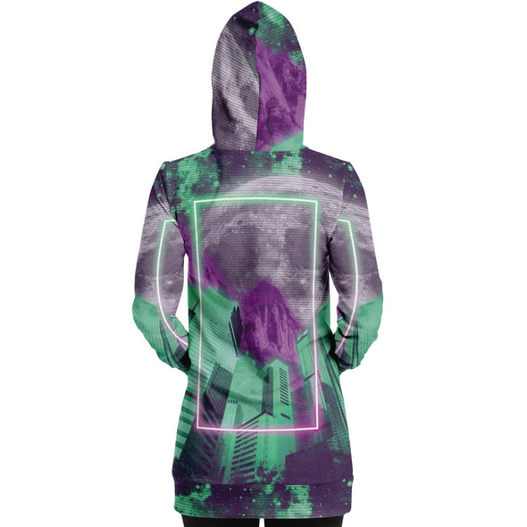 City of Radiance Hoodie Dress - Vaporwave Clothing - Aesthetic Clothing