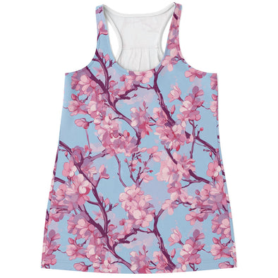 Cherry Blossom Racerback Tank Top - Vaporwave Clothing - Aesthetic Clothing