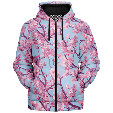 Cherry Blossom Sherpa Hoodie - Vaporwave Clothing - Aesthetic Clothing
