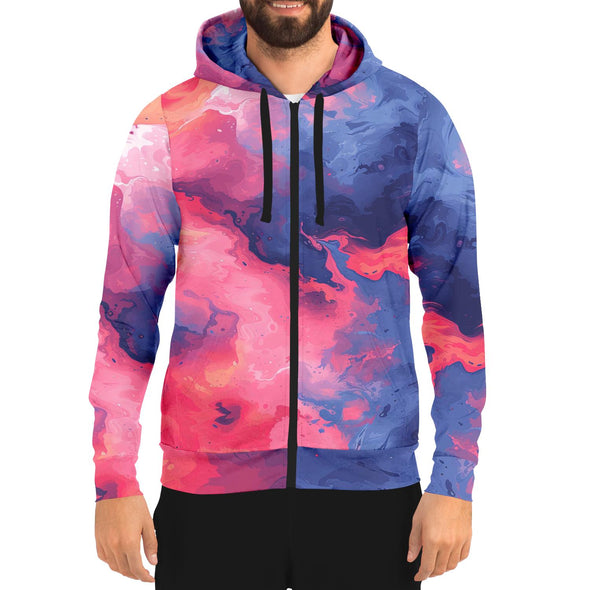 Quantum Tides Zip Hoodie - Vaporwave Clothing - Aesthetic Clothing