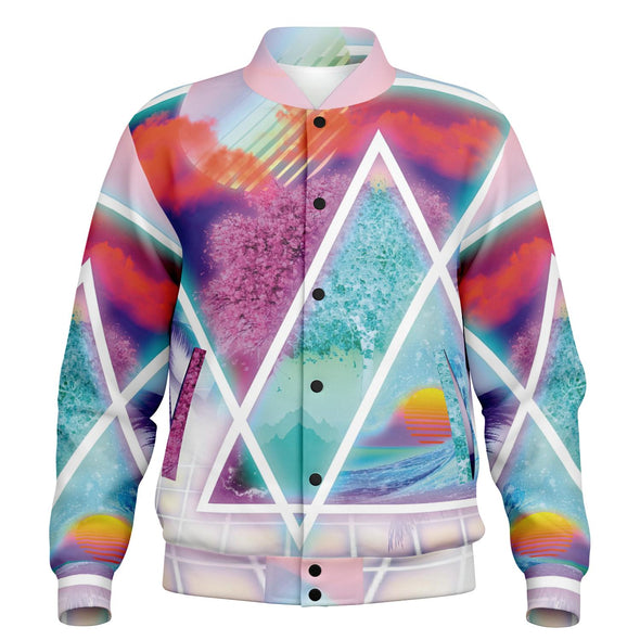 Dimensions Collide Varsity Jacket - Vaporwave Clothing - Aesthetic Clothing