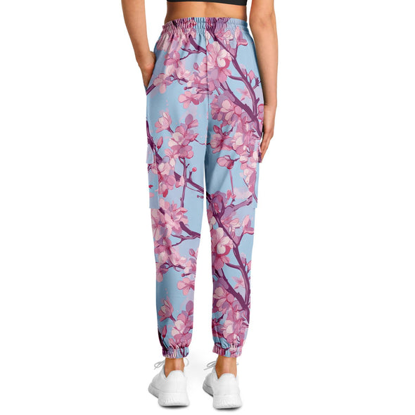 Cherry Blossom Cargo Joggers - Vaporwave Clothing - Aesthetic Clothing