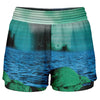 Emerald Canyon Women's 2-in-1 Shorts - Vaporwave Clothing - Aesthetic Clothing