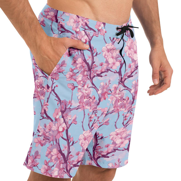 Cherry Blossom Board Shorts - Vaporwave Clothing - Aesthetic Clothing