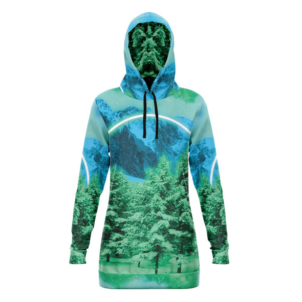 Minty Wonderland Hoodie Dress - Vaporwave Clothing - Aesthetic Clothing