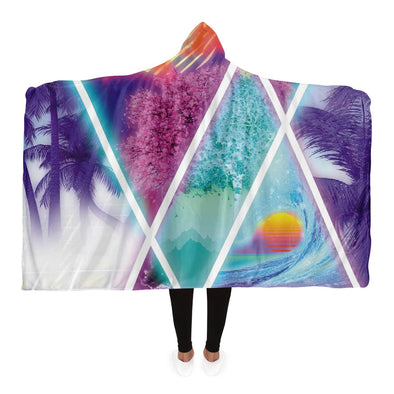 Dimensions Collide Hooded Blanket - Vaporwave Clothing - Aesthetic Clothing