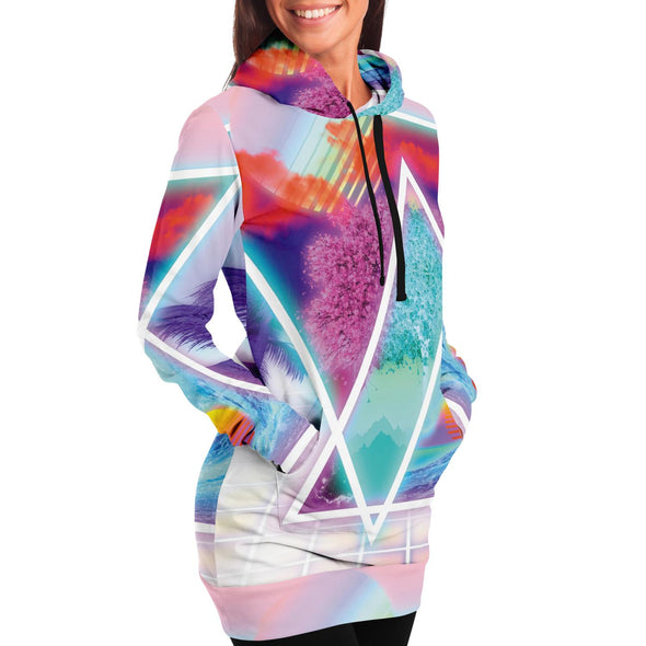 Dimensions Collide Hoodie Dress - Vaporwave Clothing - Aesthetic Clothing