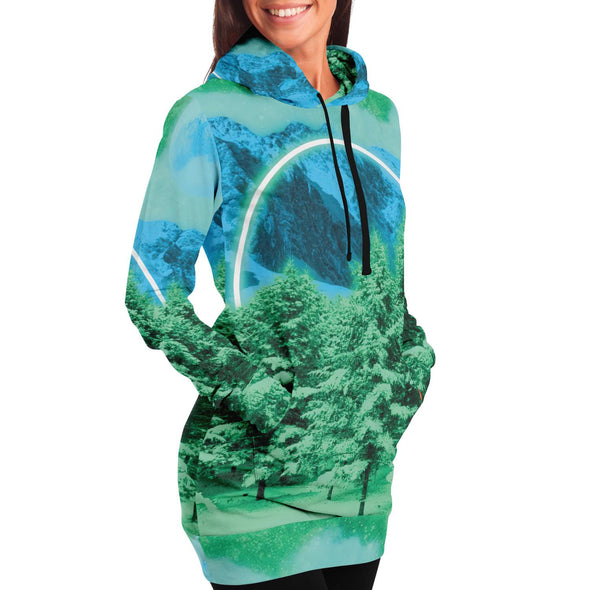 Minty Wonderland Hoodie Dress - Vaporwave Clothing - Aesthetic Clothing