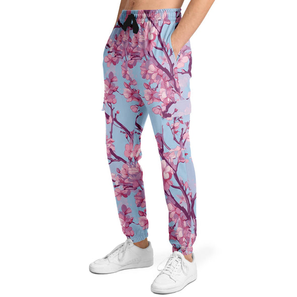 Cherry Blossom Cargo Joggers - Vaporwave Clothing - Aesthetic Clothing