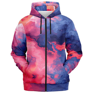 Quantum Tides Zip Hoodie - Vaporwave Clothing - Aesthetic Clothing