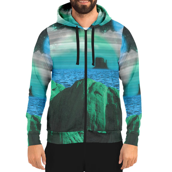 Emerald Canyon Zip Hoodie - Vaporwave Clothing - Aesthetic Clothing