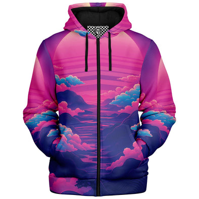 Duskwave Sherpa Hoodie - Vaporwave Clothing - Aesthetic Clothing