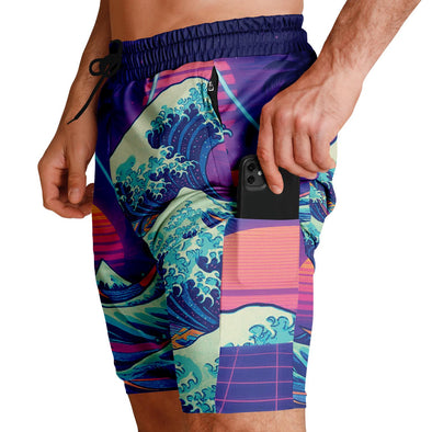 Neonami Men's 2-in-1 Shorts - Vaporwave Clothing - Aesthetic Clothing