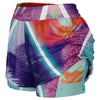 Dimensions Collide Women's 2-in-1 Shorts - Vaporwave Clothing - Aesthetic Clothing