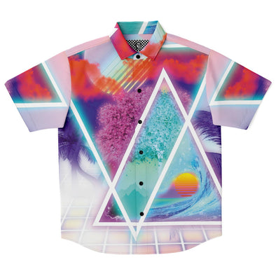 Dimensions Collide Button Down Shirt - Vaporwave Clothing - Aesthetic Clothing