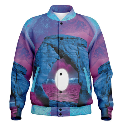 The Visitor Varsity Jacket - Vaporwave Clothing - Aesthetic Clothing