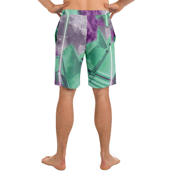 City of Radiance Board Shorts - Vaporwave Clothing - Aesthetic Clothing
