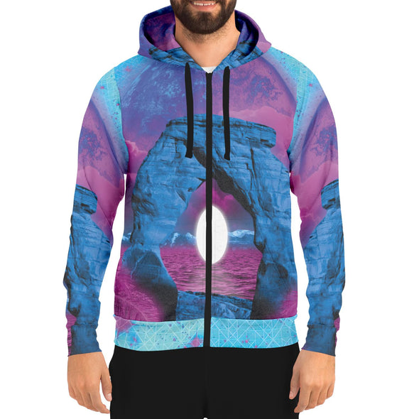 The Visitor Zip Hoodie - Vaporwave Clothing - Aesthetic Clothing