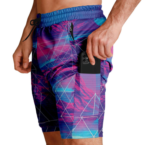 Liminal Men's 2-in-1 Shorts - Vaporwave Clothing - Aesthetic Clothing
