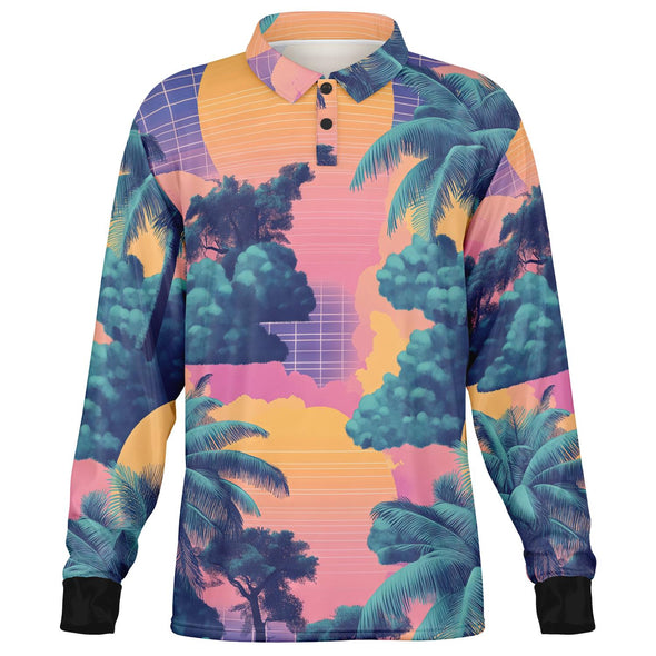 Canopy Long Sleeve Polo - Vaporwave Clothing - Aesthetic Clothing