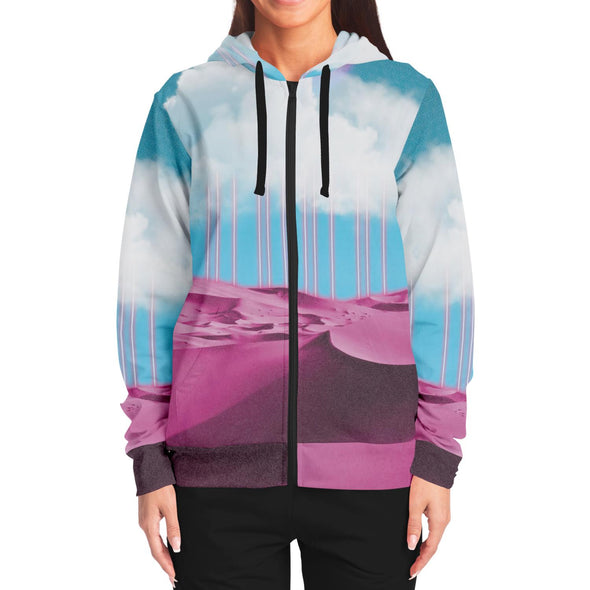 Electric Desert Zip Hoodie - Vaporwave Clothing - Aesthetic Clothing