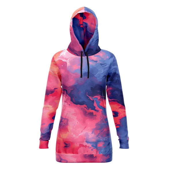 Quantum Tides Hoodie Dress - Vaporwave Clothing - Aesthetic Clothing