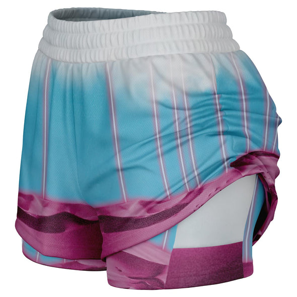 Electric Desert Women's 2-in-1 Shorts - Vaporwave Clothing - Aesthetic Clothing