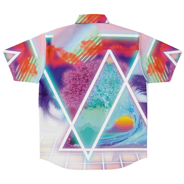 Dimensions Collide Button Down Shirt - Vaporwave Clothing - Aesthetic Clothing