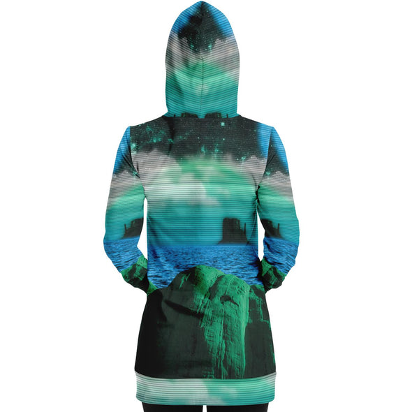 Emerald Canyon Hoodie Dress - Vaporwave Clothing - Aesthetic Clothing
