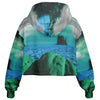 Emerald Canyon Cropped Hoodie - Vaporwave Clothing - Aesthetic Clothing