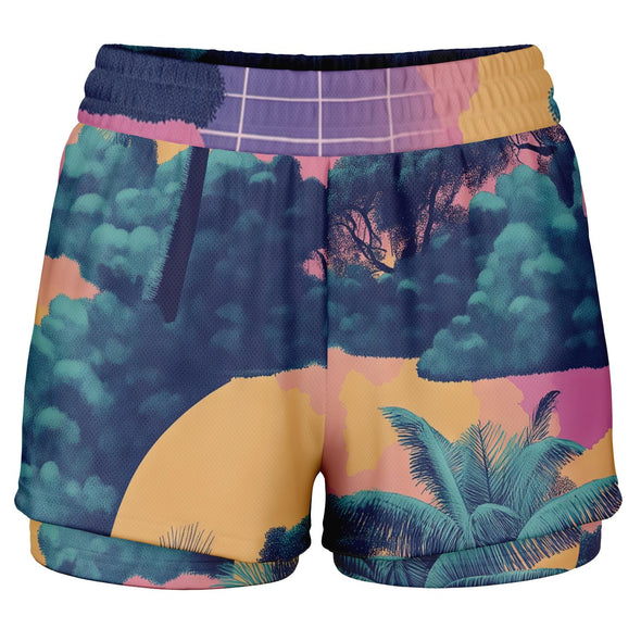 Canopy Women's 2-in-1 Shorts - Vaporwave Clothing - Aesthetic Clothing