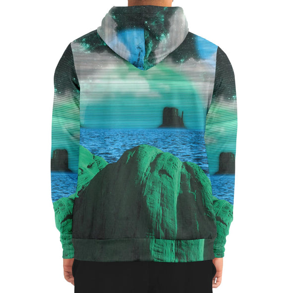 Emerald Canyon Zip Hoodie - Vaporwave Clothing - Aesthetic Clothing