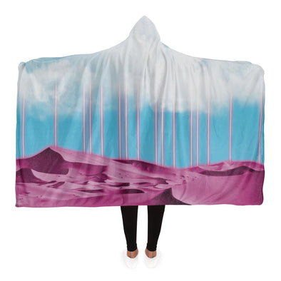 Electric Desert Hooded Blanket - Vaporwave Clothing - Aesthetic Clothing