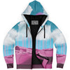 Electric Desert Sherpa Hoodie - Vaporwave Clothing - Aesthetic Clothing