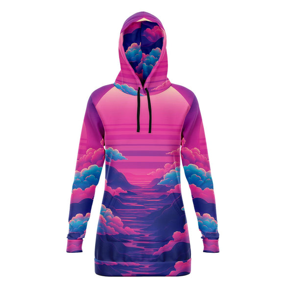 Duskwave Hoodie Dress - Vaporwave Clothing - Aesthetic Clothing