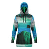 Emerald Canyon Hoodie Dress - Vaporwave Clothing - Aesthetic Clothing