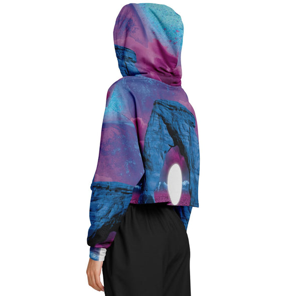 The Visitor Cropped Hoodie - Vaporwave Clothing - Aesthetic Clothing