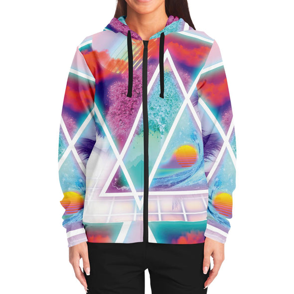 Dimensions Collide Zip Hoodie - Vaporwave Clothing - Aesthetic Clothing