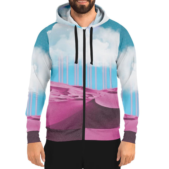Electric Desert Zip Hoodie - Vaporwave Clothing - Aesthetic Clothing