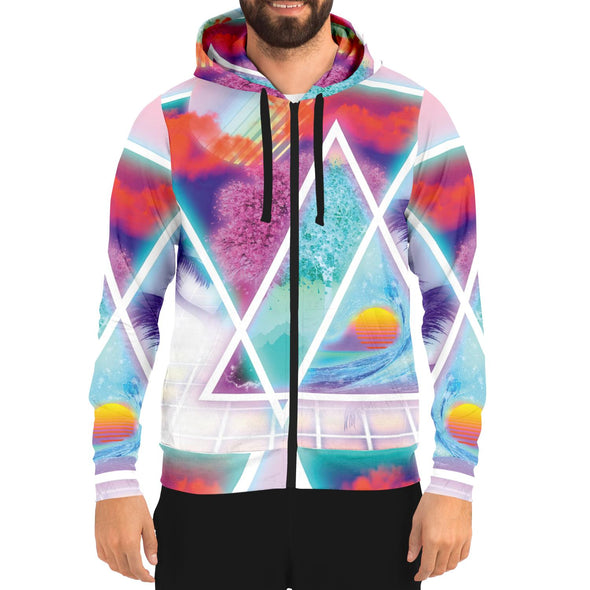 Dimensions Collide Zip Hoodie - Vaporwave Clothing - Aesthetic Clothing