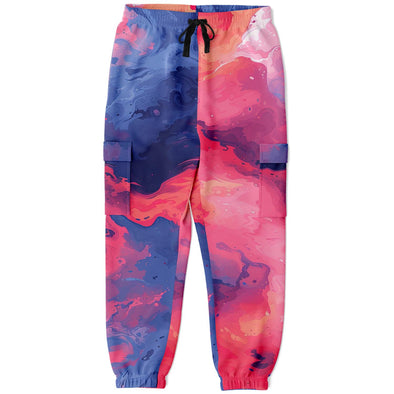 Quantum Tides Cargo Joggers - Vaporwave Clothing - Aesthetic Clothing