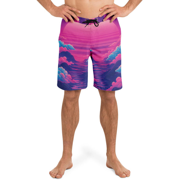 Duskwave Board Shorts - Vaporwave Clothing - Aesthetic Clothing
