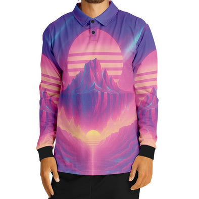 Aerolith Long Sleeve Polo - Vaporwave Clothing - Aesthetic Clothing