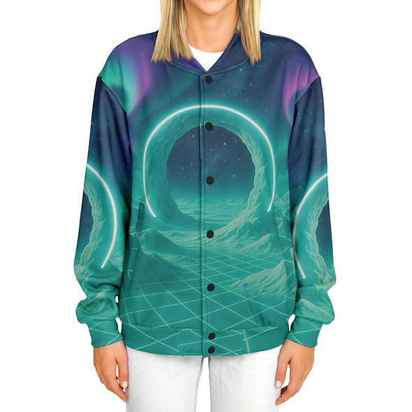 Astral Gateway Varsity Jacket - Vaporwave Clothing - Aesthetic Clothing