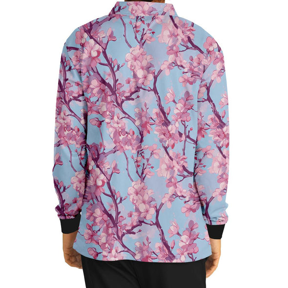 Cherry Blossom Long Sleeve Polo - Vaporwave Clothing - Aesthetic Clothing