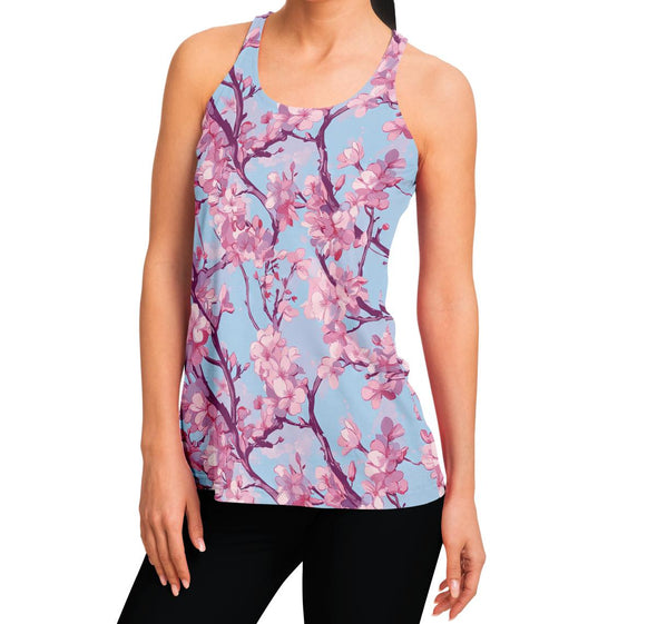 Cherry Blossom Racerback Tank Top - Vaporwave Clothing - Aesthetic Clothing
